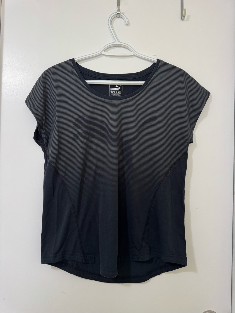 Puma Women’s Black & Dark Gray Short Sleeve Performance Tee